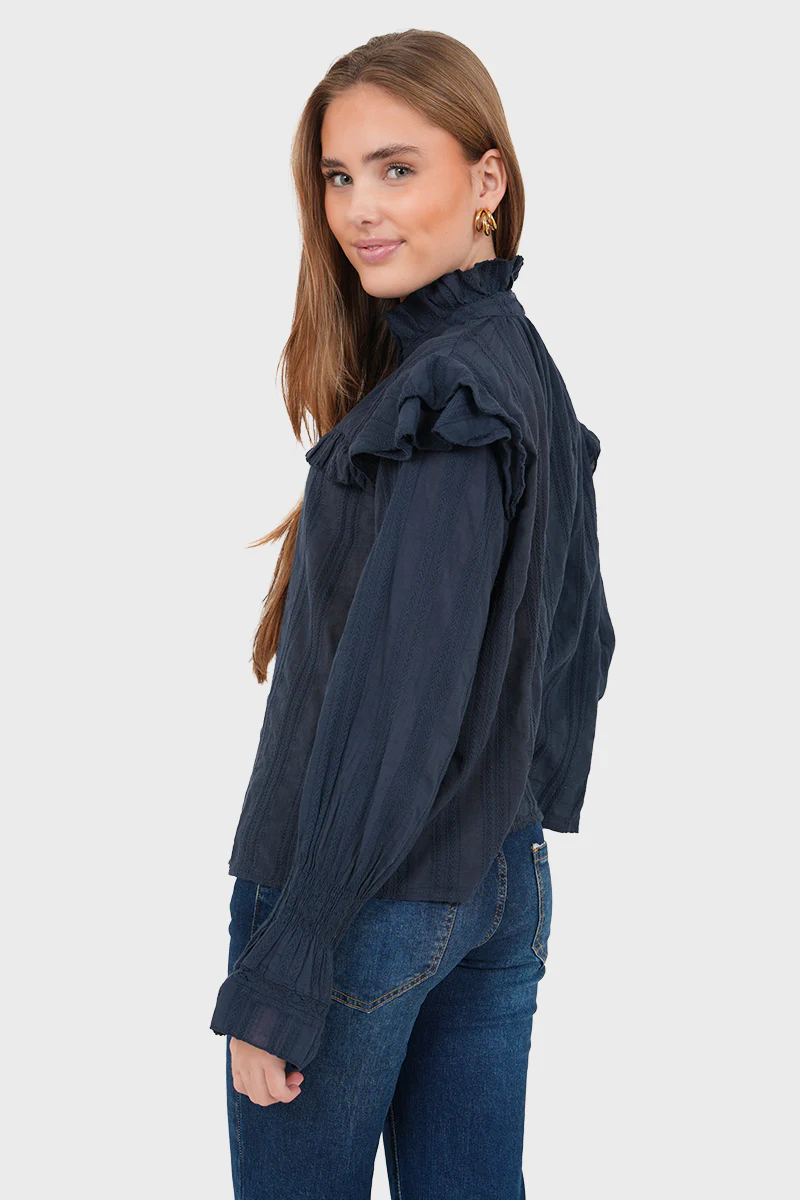 "May" blouse navy - Image 3