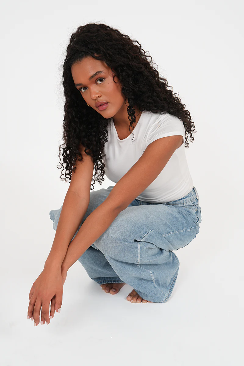 "Austin" wide leg jeans light blue tall - Image 5
