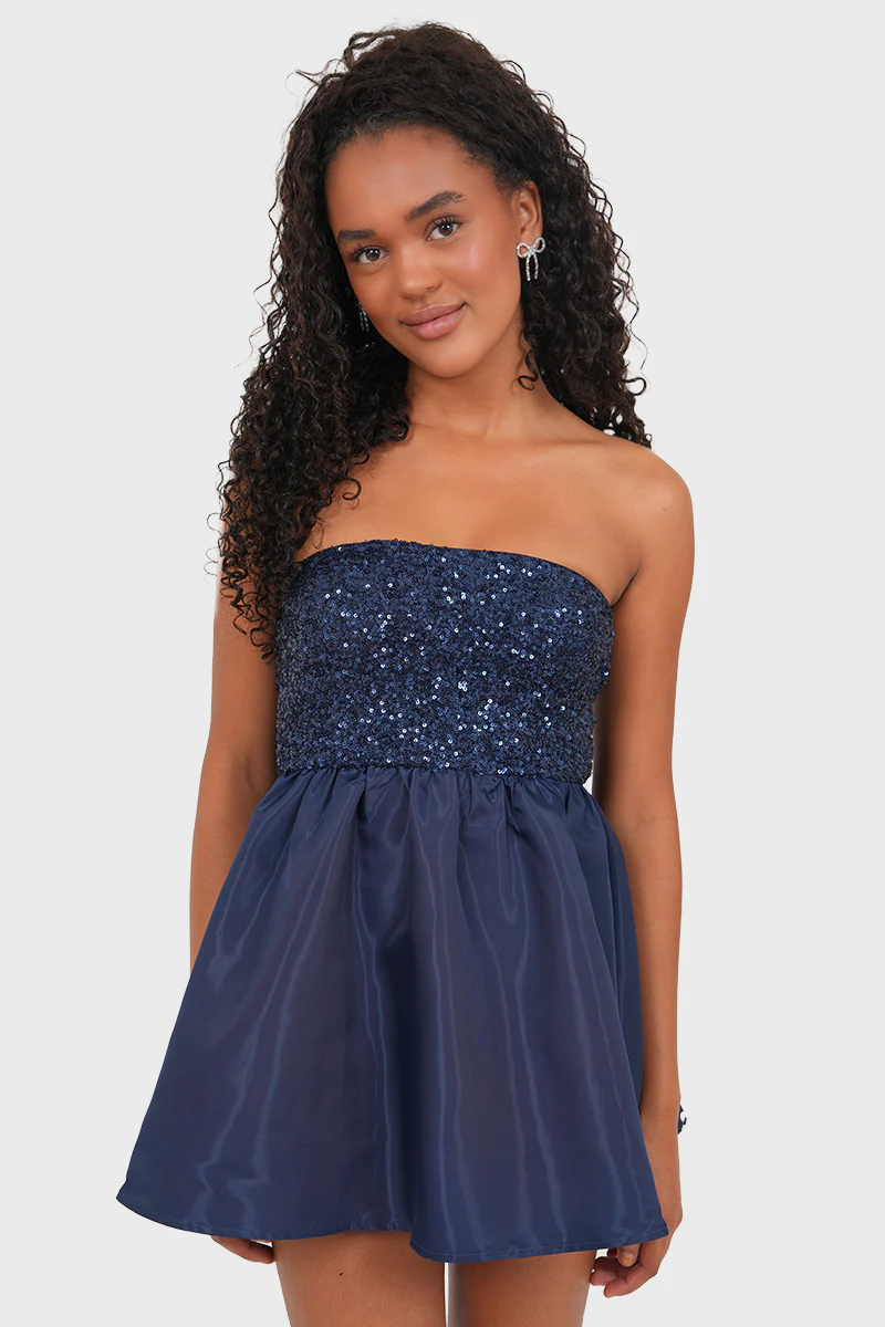 "Bow" dress navy - Image 2
