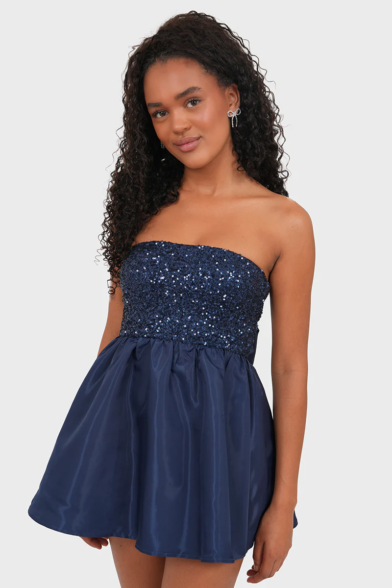 "Bow" dress navy - Image 3