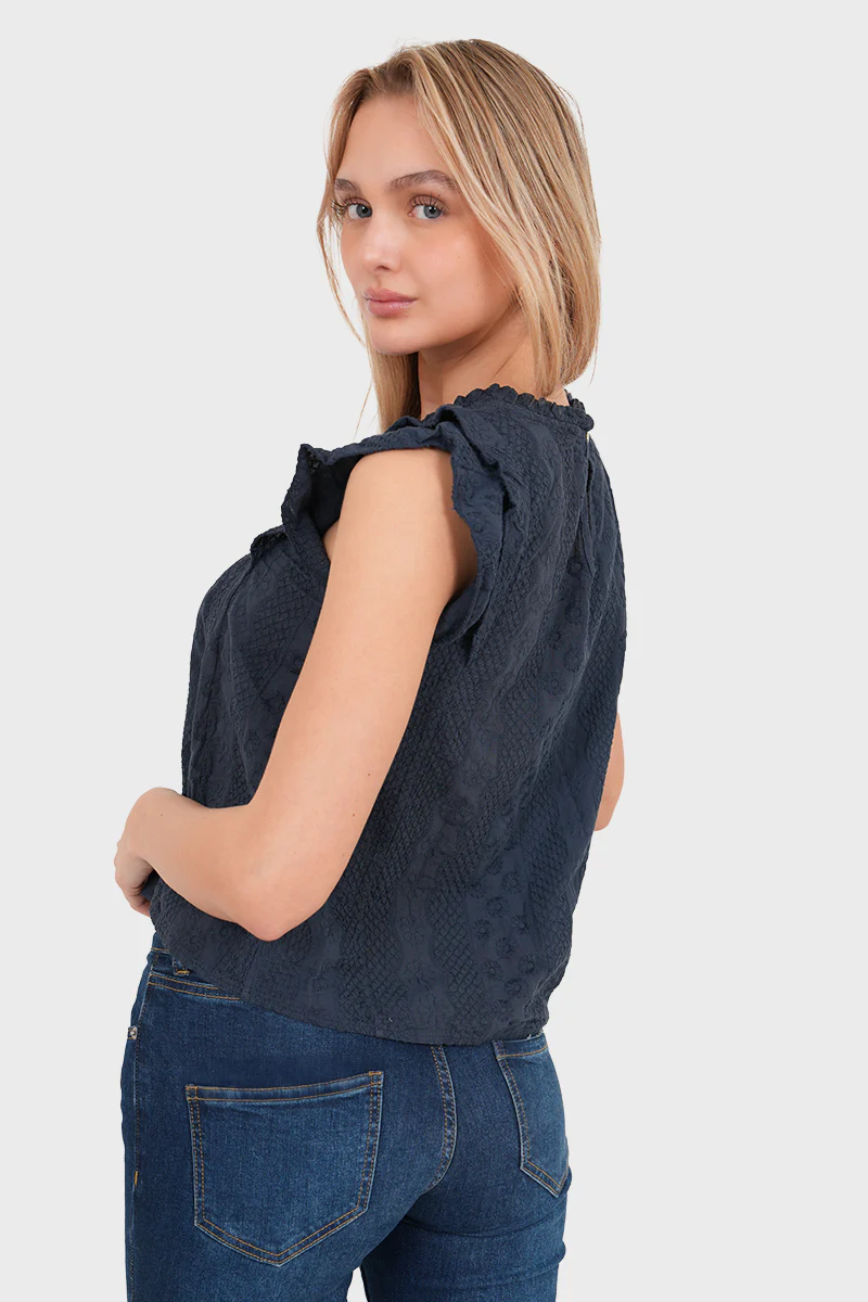 "Cato" blouse navy - Image 3