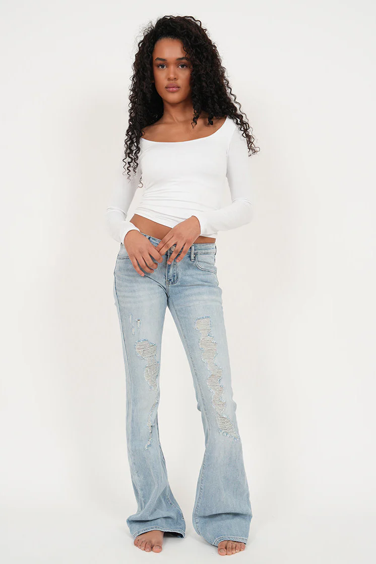 "Charlie" flared jeans light blue tall - Image 3