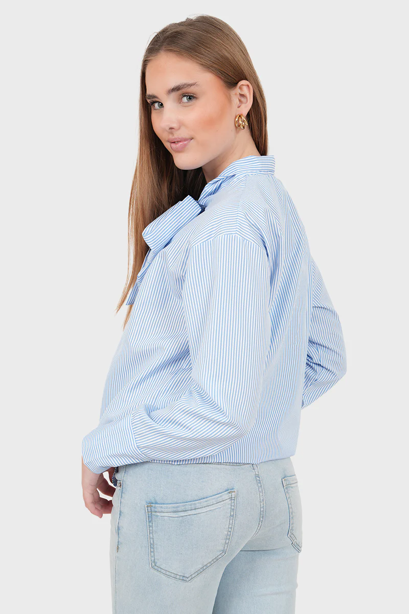 "Claire" blouse striped blue - Image 4