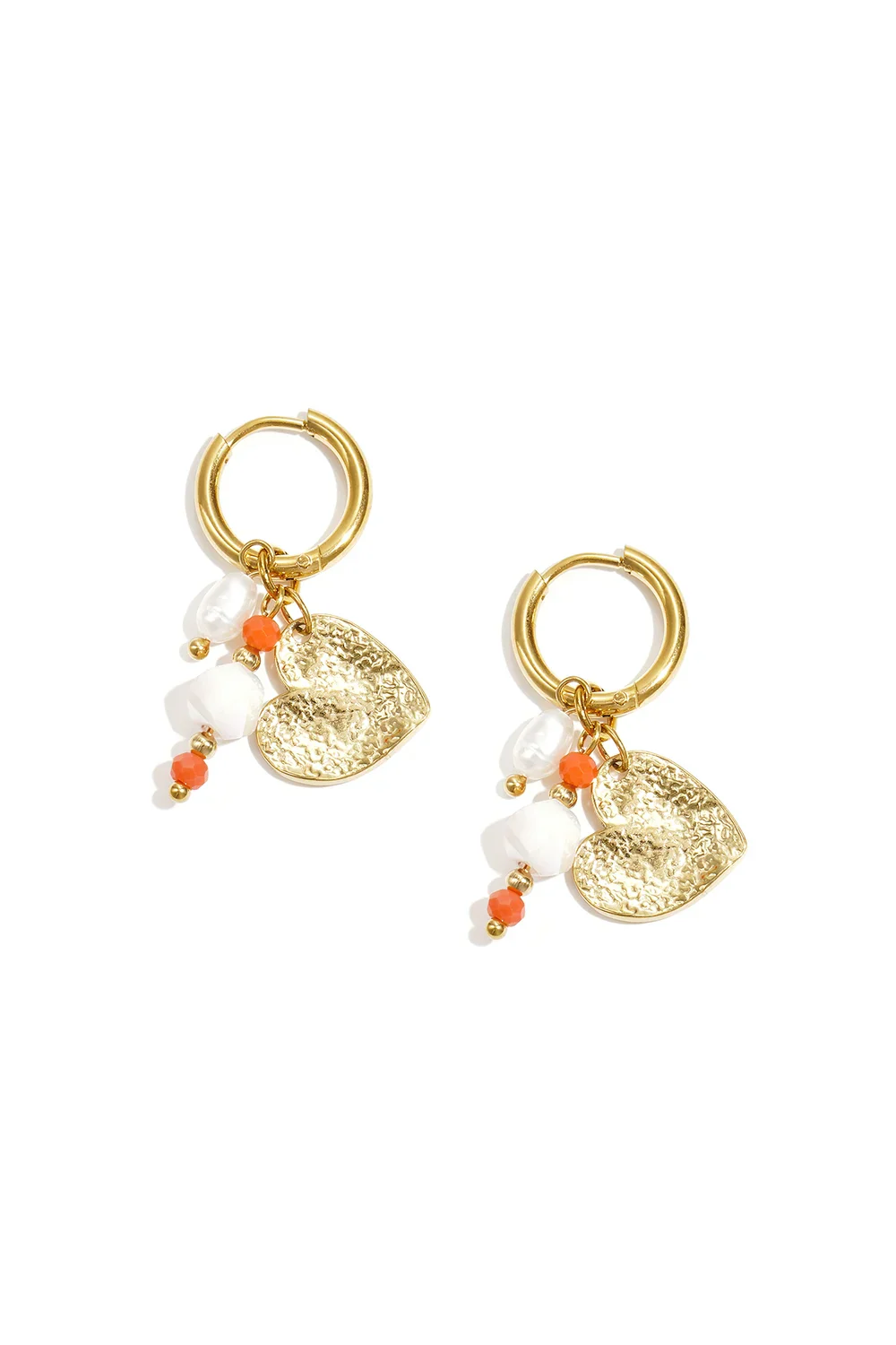 "Coral heart" earrings
