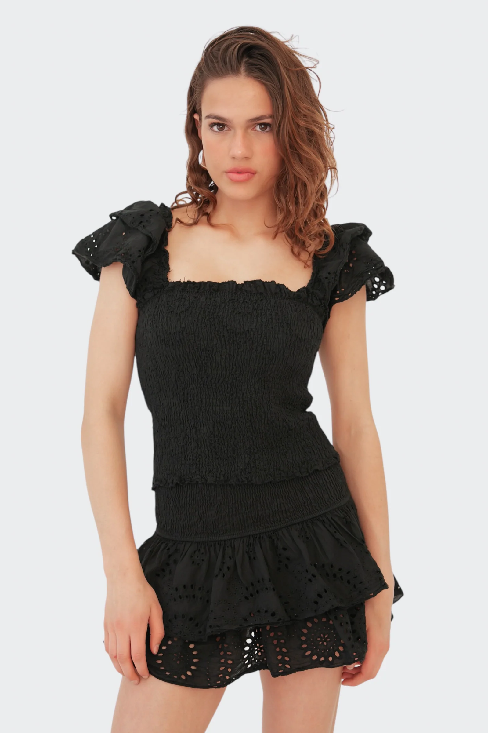 "Daydream" ruffle top black - Image 2