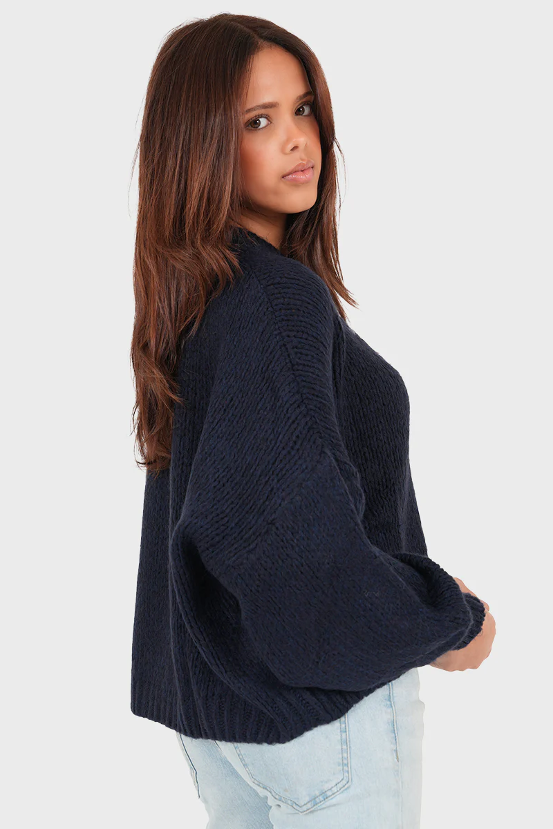 "Keep me warm" sweater navy - Image 3