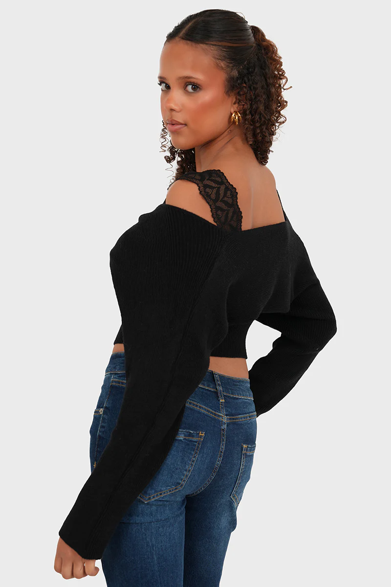 "Lace" sweater black - Image 4