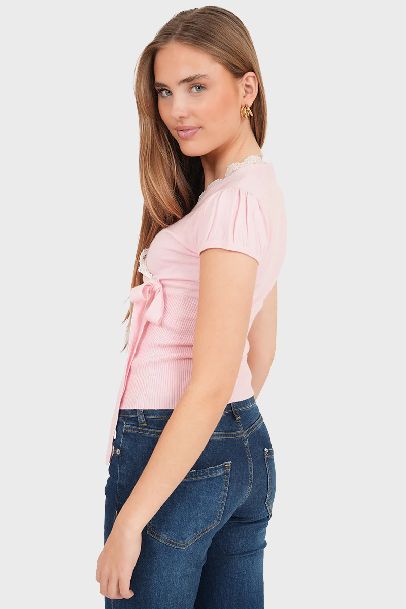 “Lace wrap” top pink - Image 4
