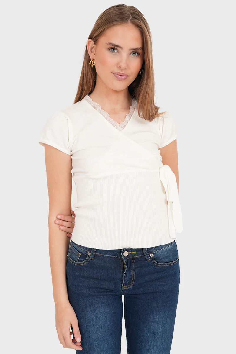 “Lace wrap” top white - Image 2