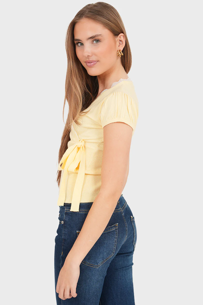 “Lace wrap” top yellow - Image 4