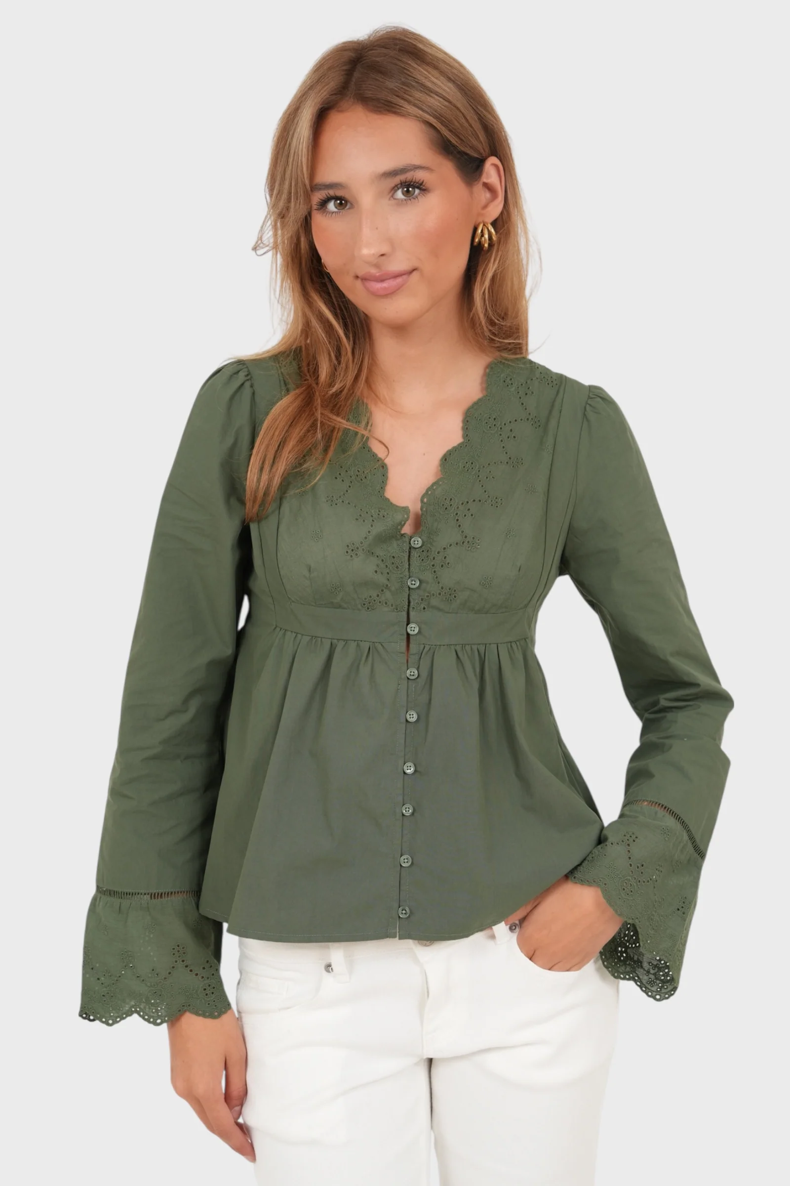 "Louie" blouse khaki green - Image 2