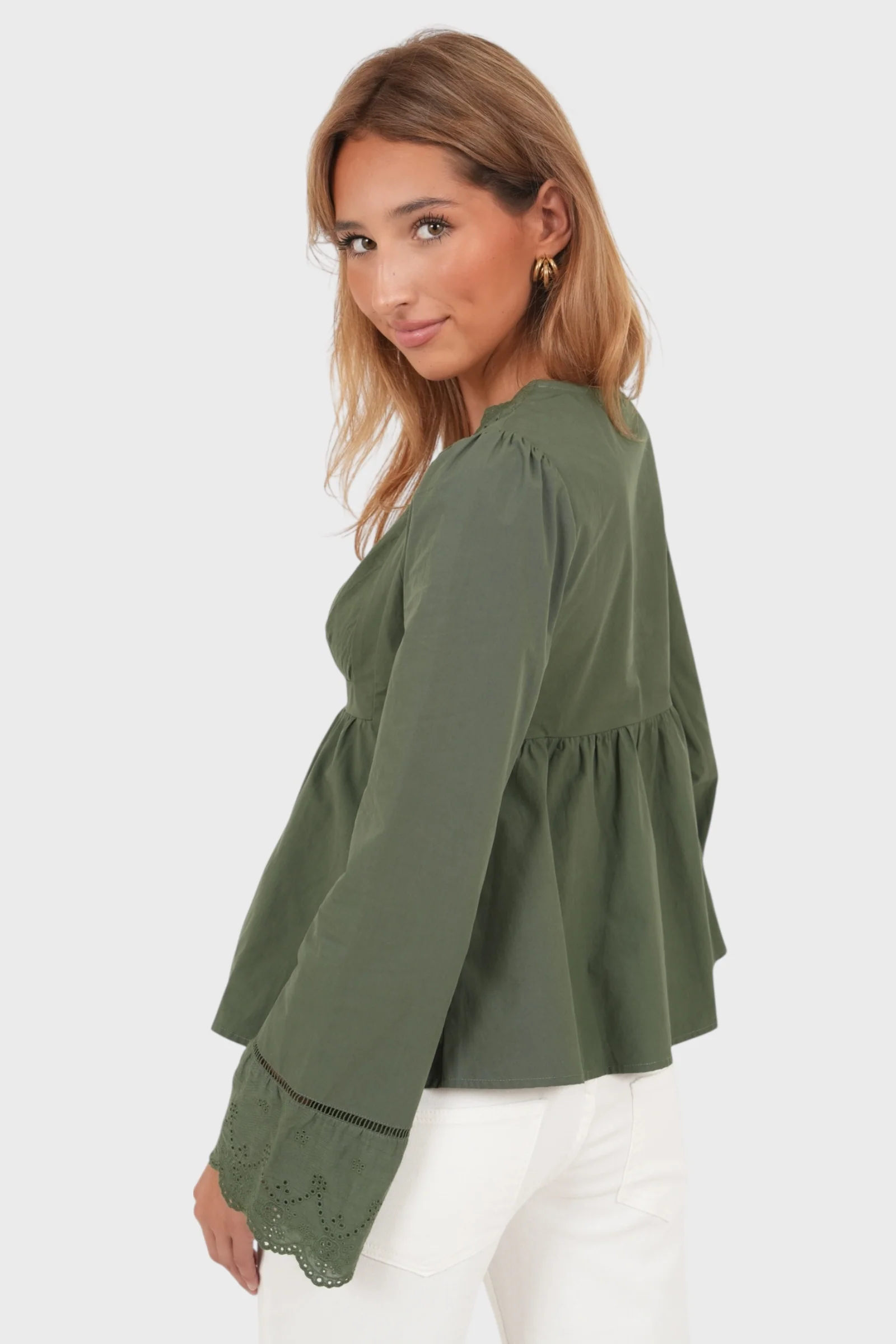 "Louie" blouse khaki green - Image 4