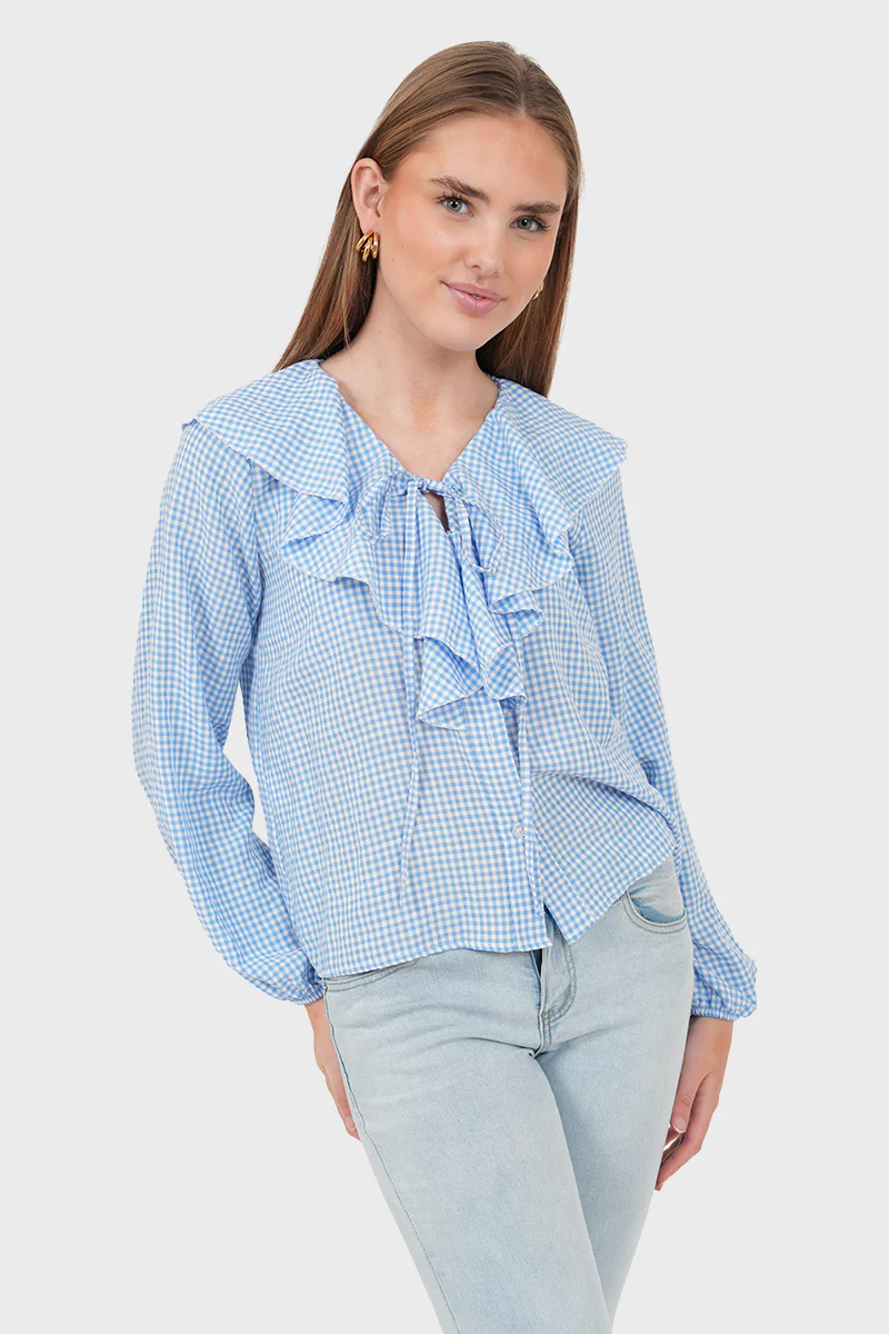 "Louise" blouse light blue - Image 3