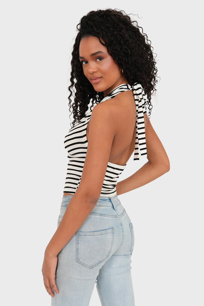 "Nina" top striped black - Image 3