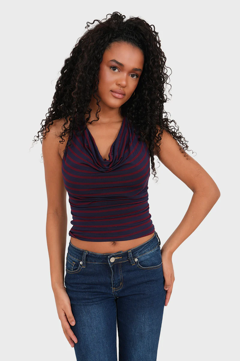 "Nina" top striped red - Image 2