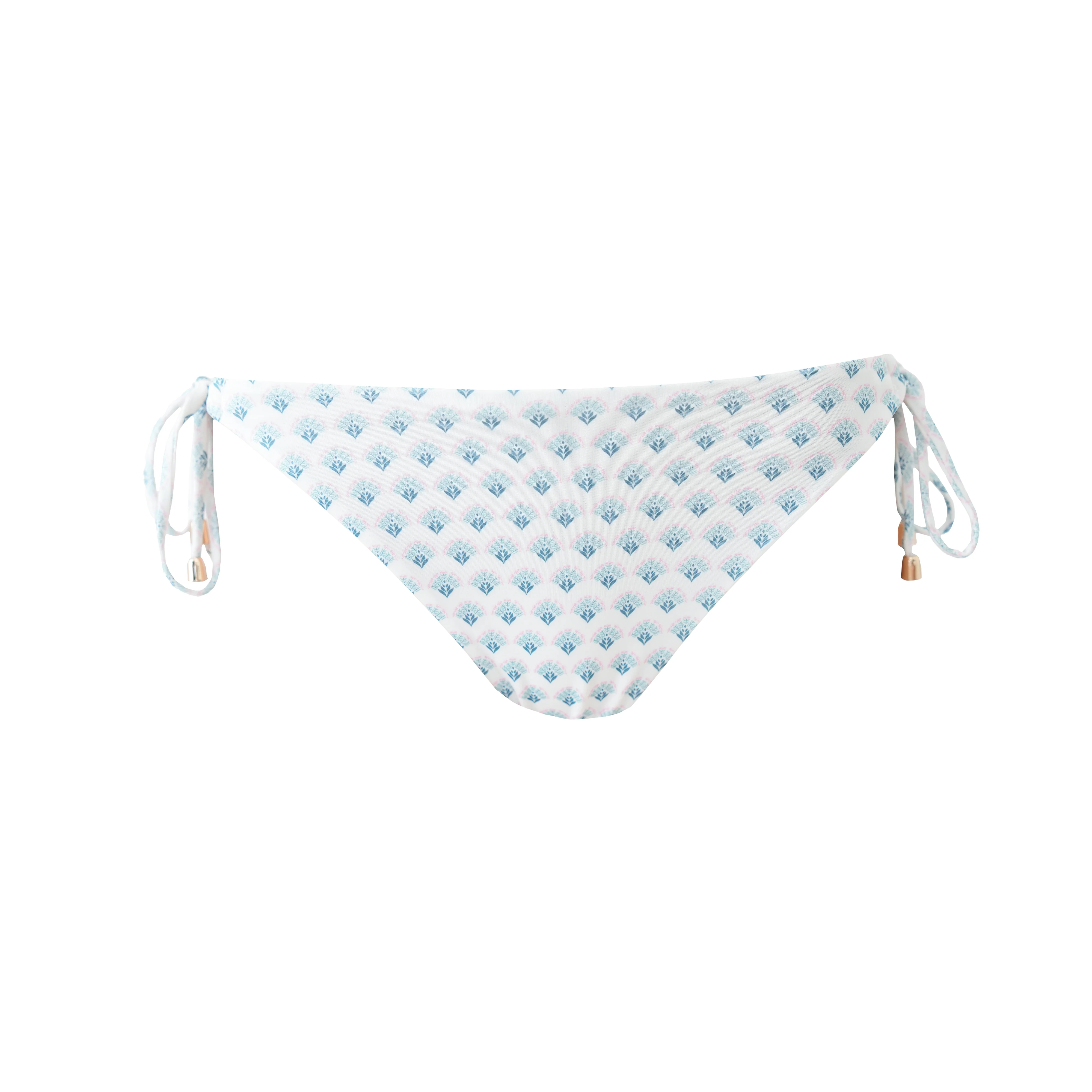 "Palm" tied bikini bottom green