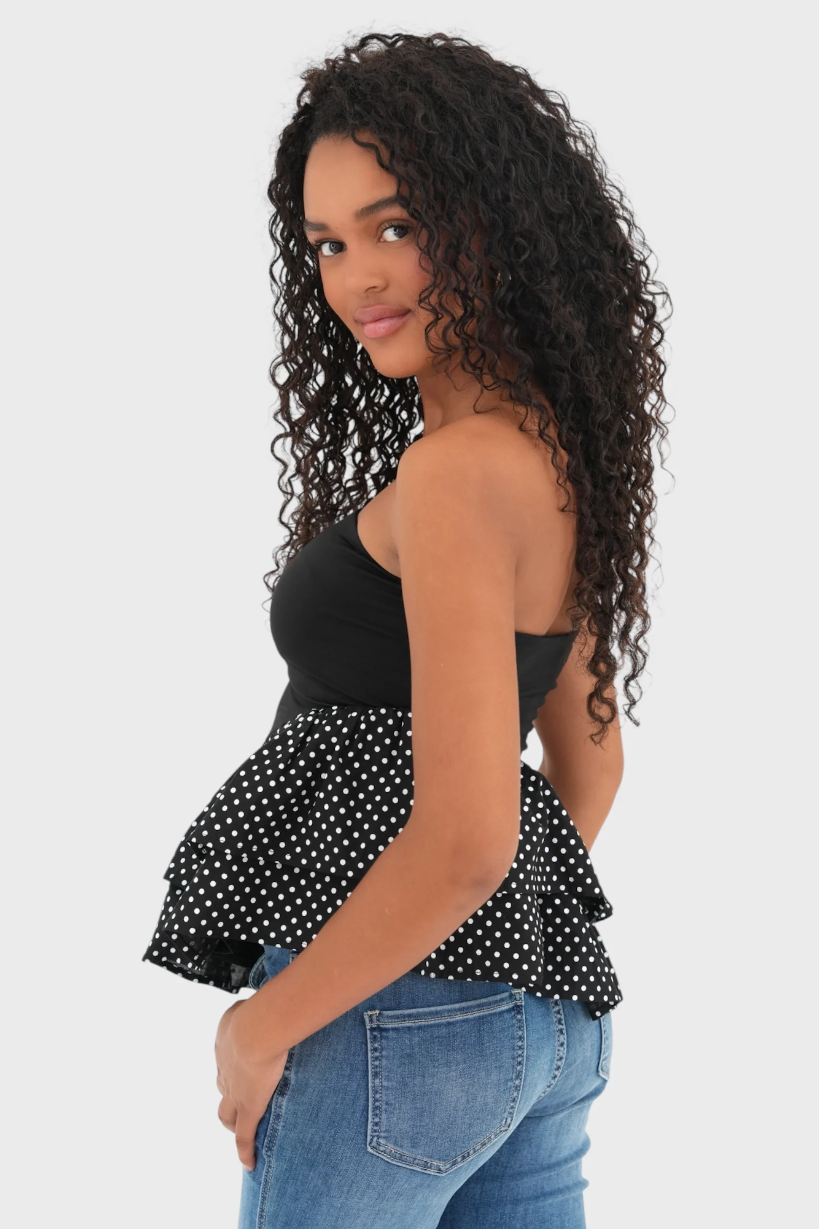 "Polkadot" top black - Image 3