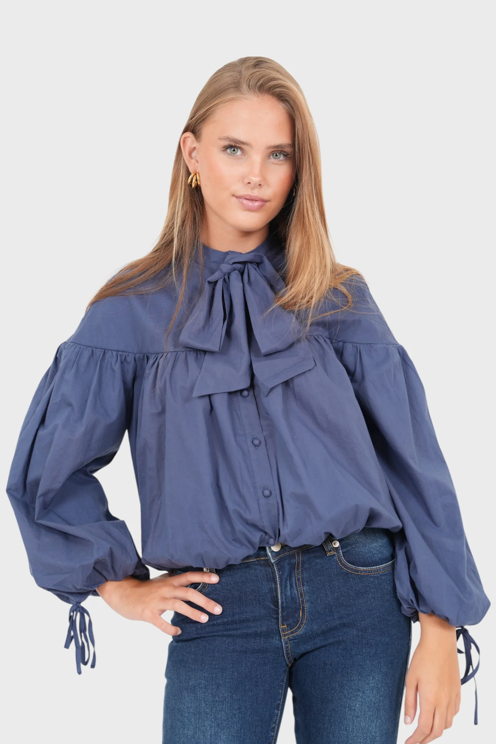 "Poppy" blouse navy - Image 2