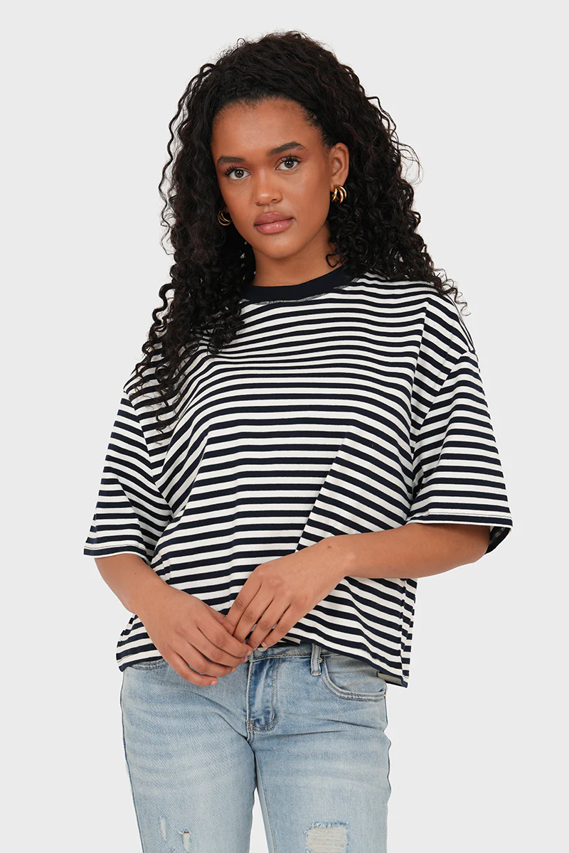 “Rae” striped t-shirt navy - Image 2
