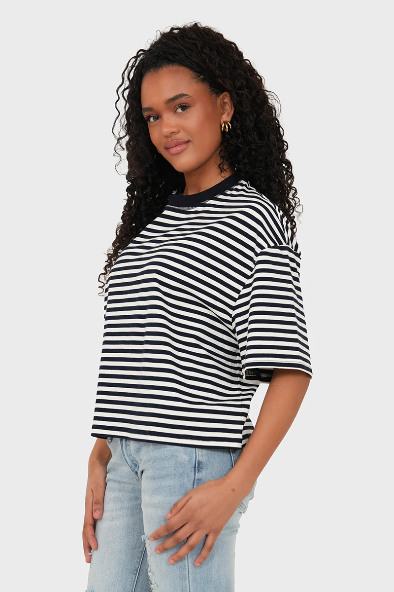 “Rae” striped t-shirt navy - Image 3