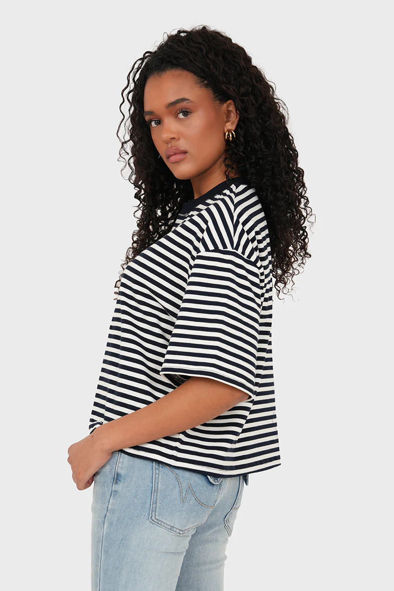“Rae” striped t-shirt navy - Image 4