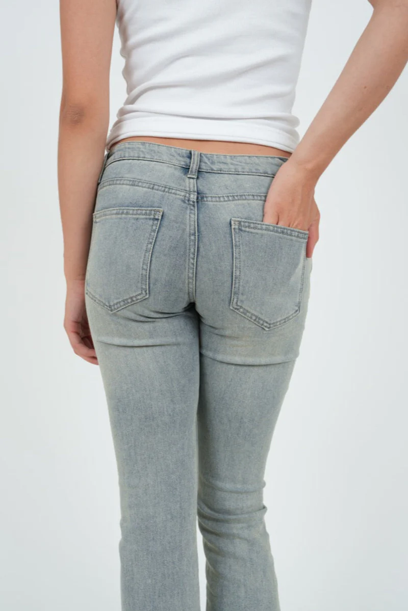 "Ripped" flared jeans light blue - Image 5