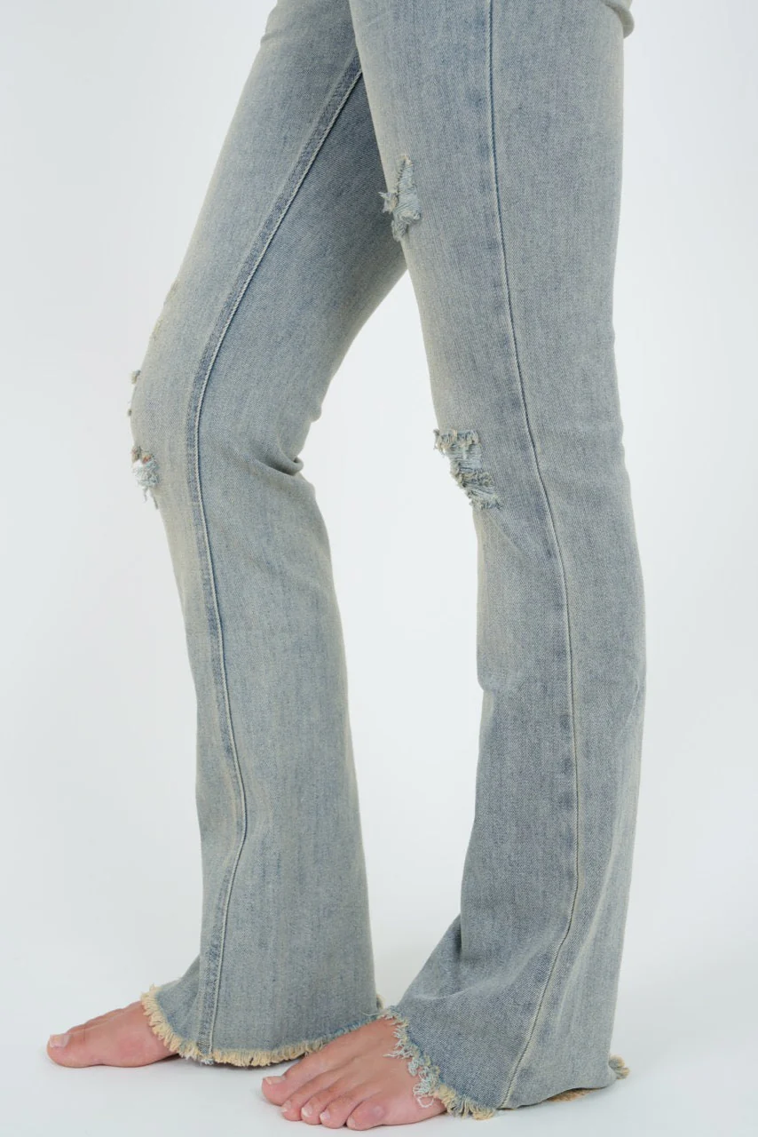 "Ripped" flared jeans light blue - Image 6