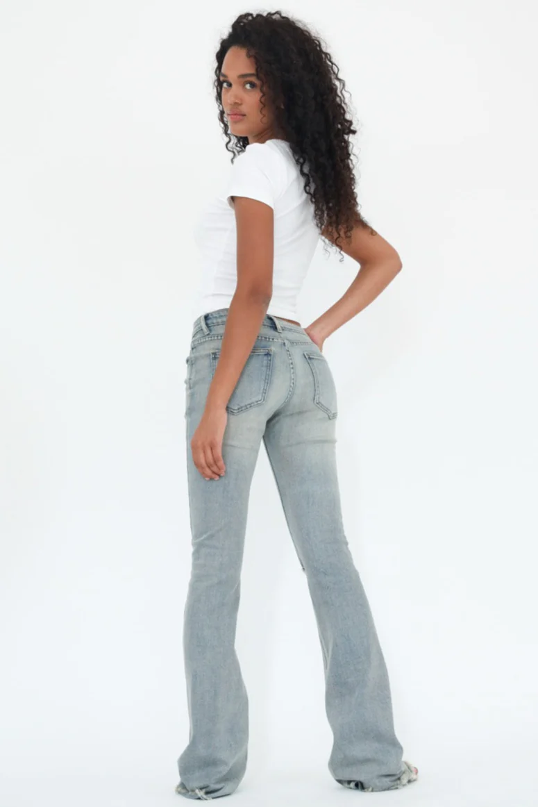 "Ripped" flared jeans light blue tall - Image 3