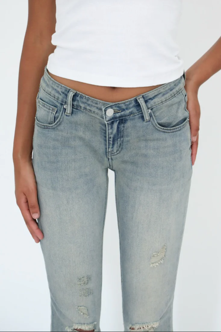 "Ripped" flared jeans light blue tall - Image 6
