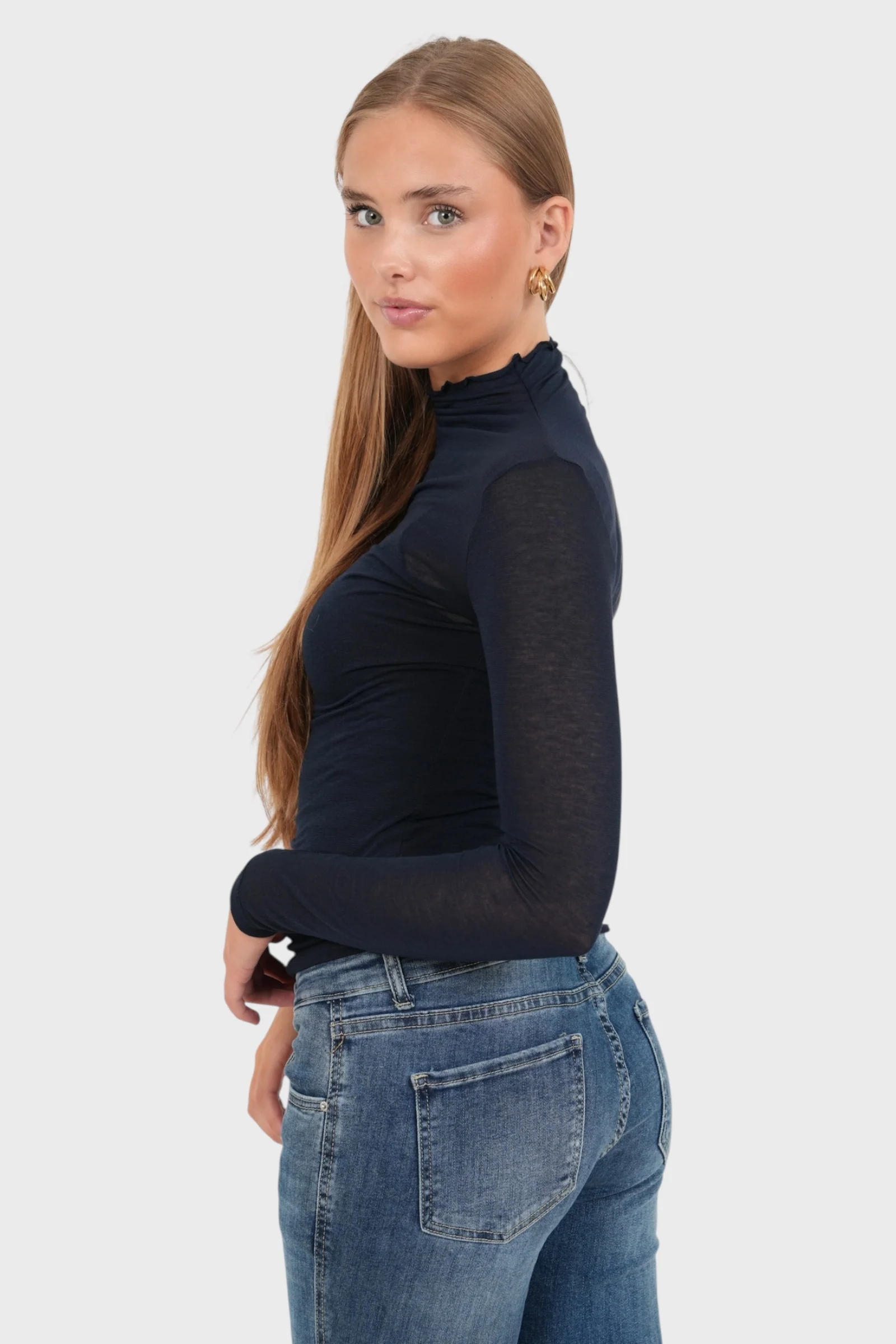 "Rose" top navy - Image 3