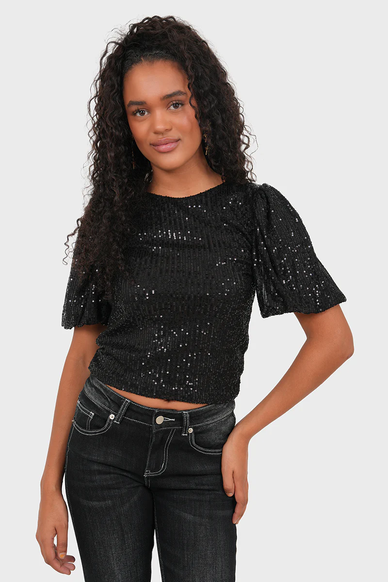 "Shiney" top black - Image 2