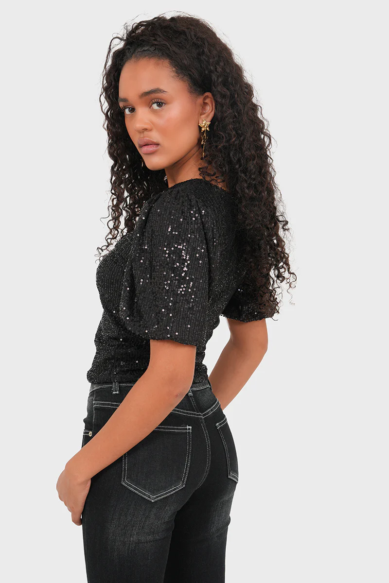 "Shiney" top black - Image 3