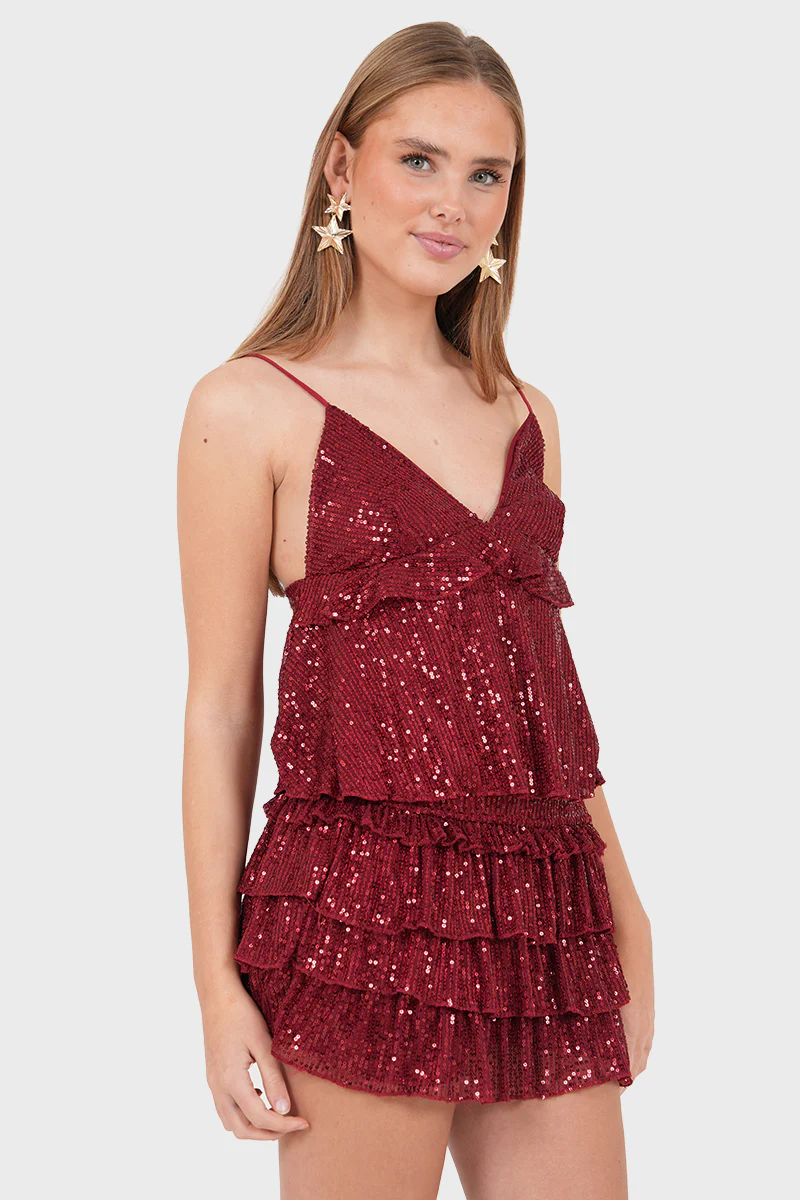 "Shiny" top bordeaux - Image 2