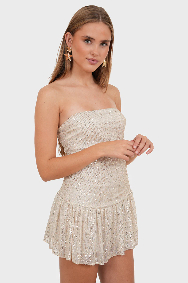 "Sparkly" dress champagne - Image 2