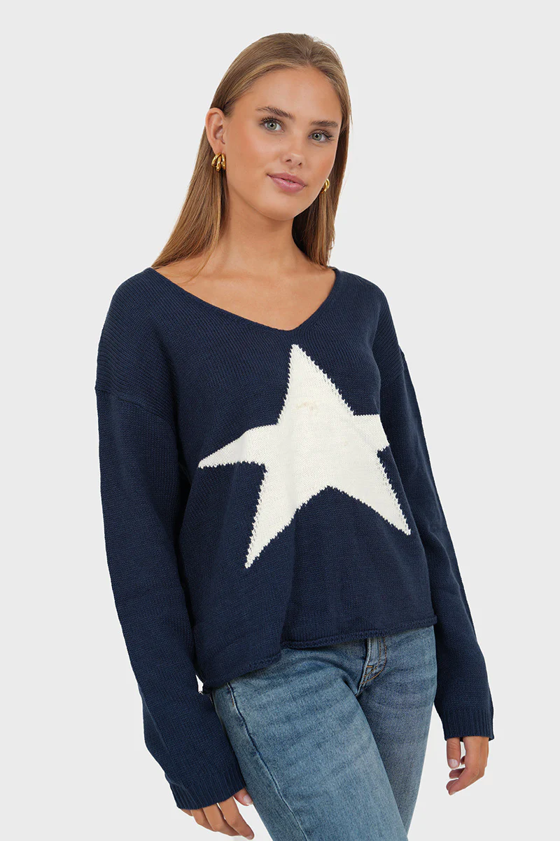 "Starlit" sweater navy