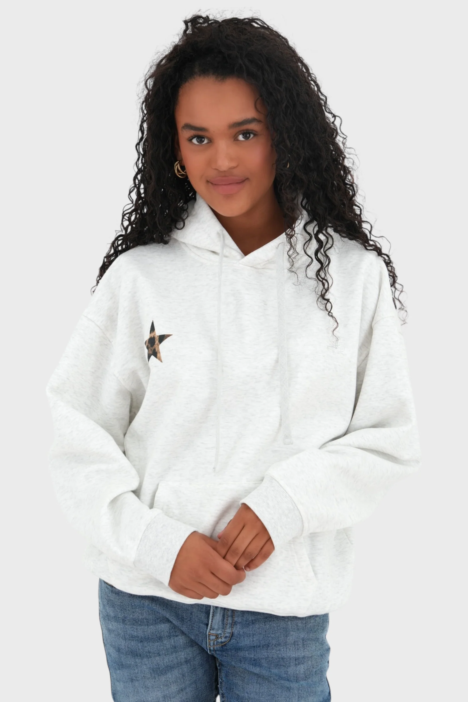 "Stars" leopard hoodie grey - Image 3
