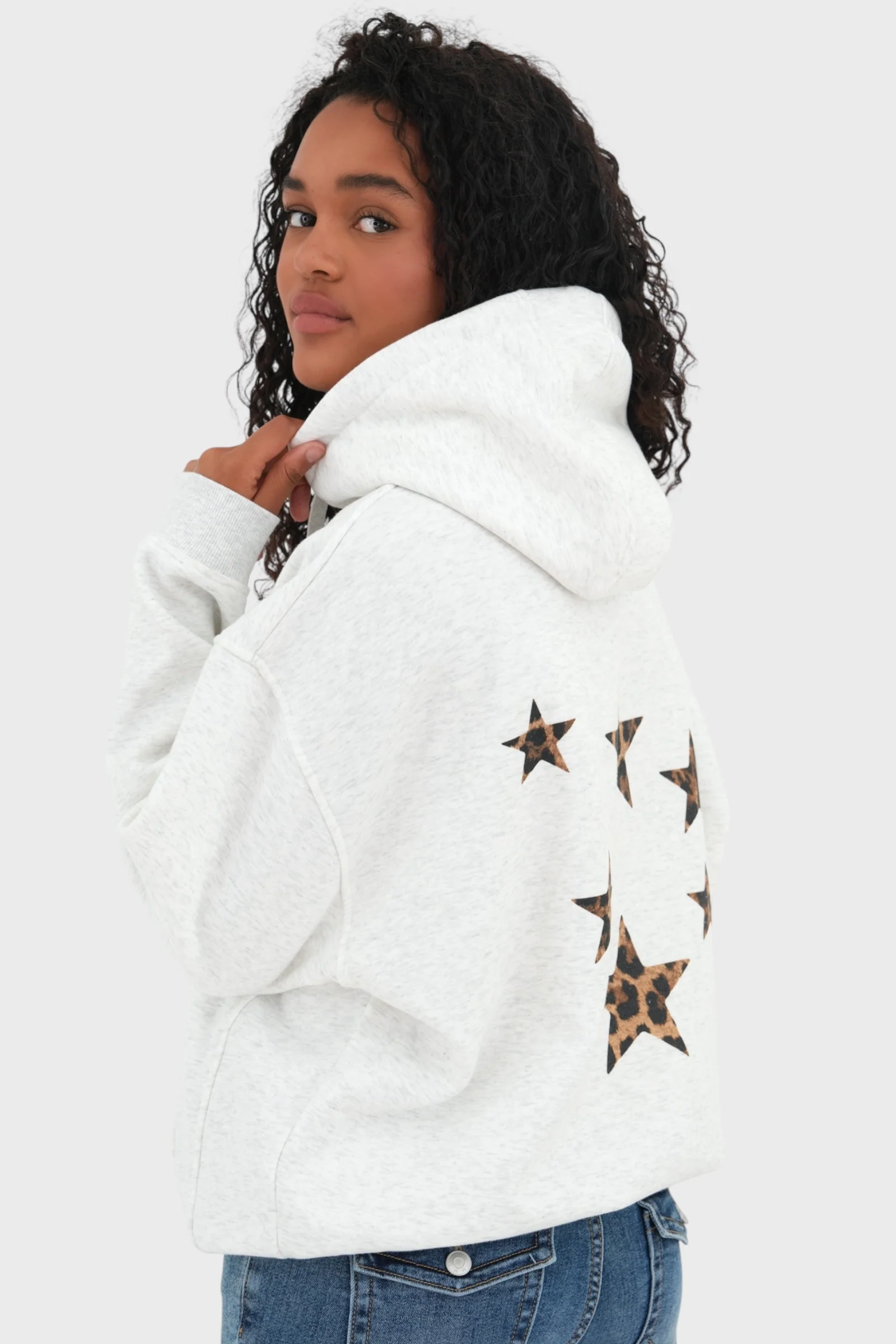 "Stars" leopard hoodie grey - Image 4