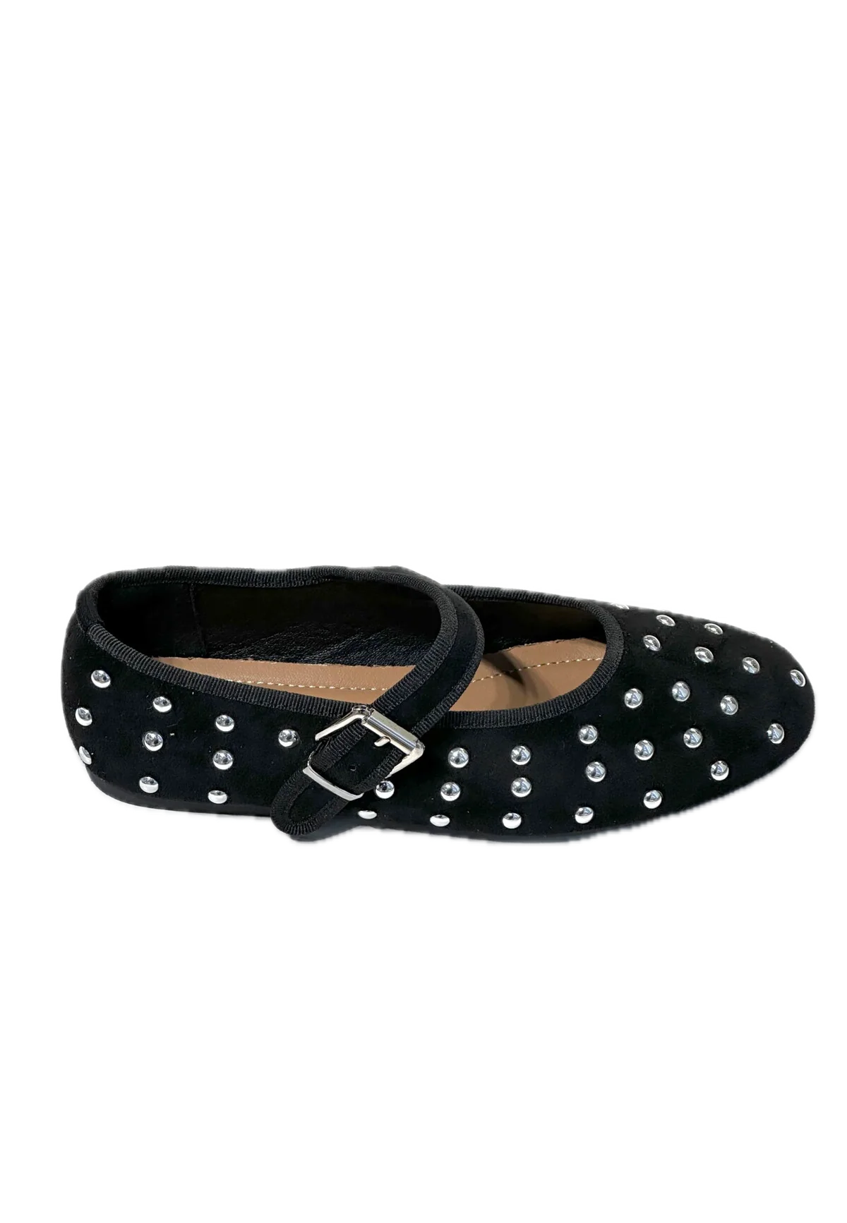 "Studded" ballerina flats black