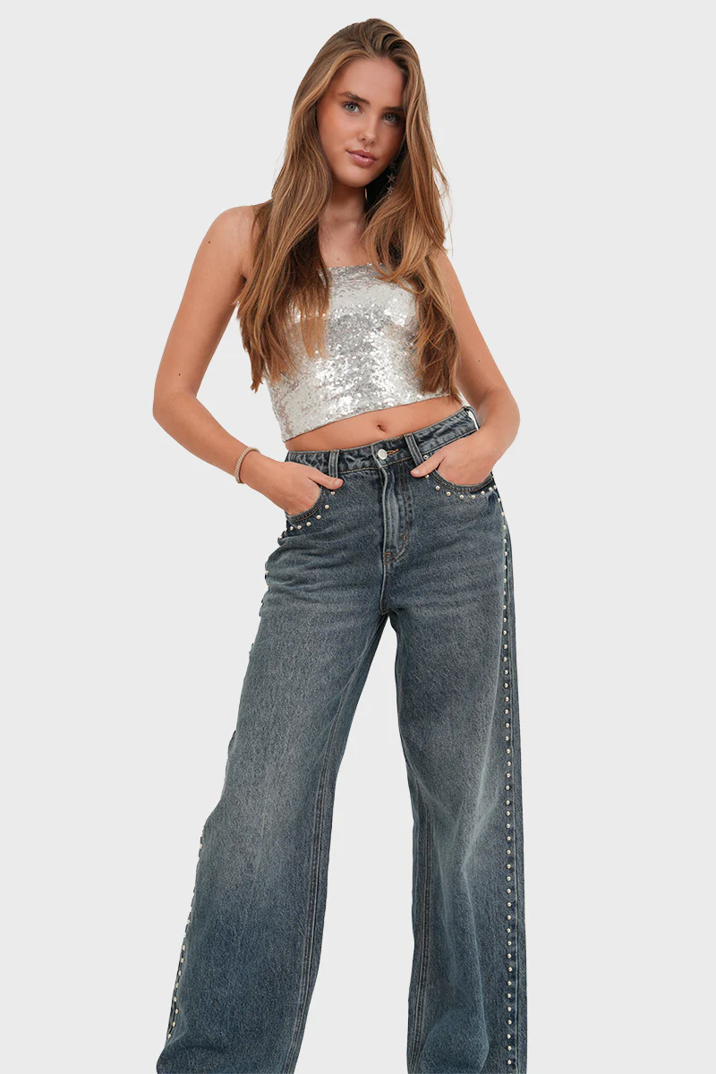 "Studded" jeans blue - Image 3