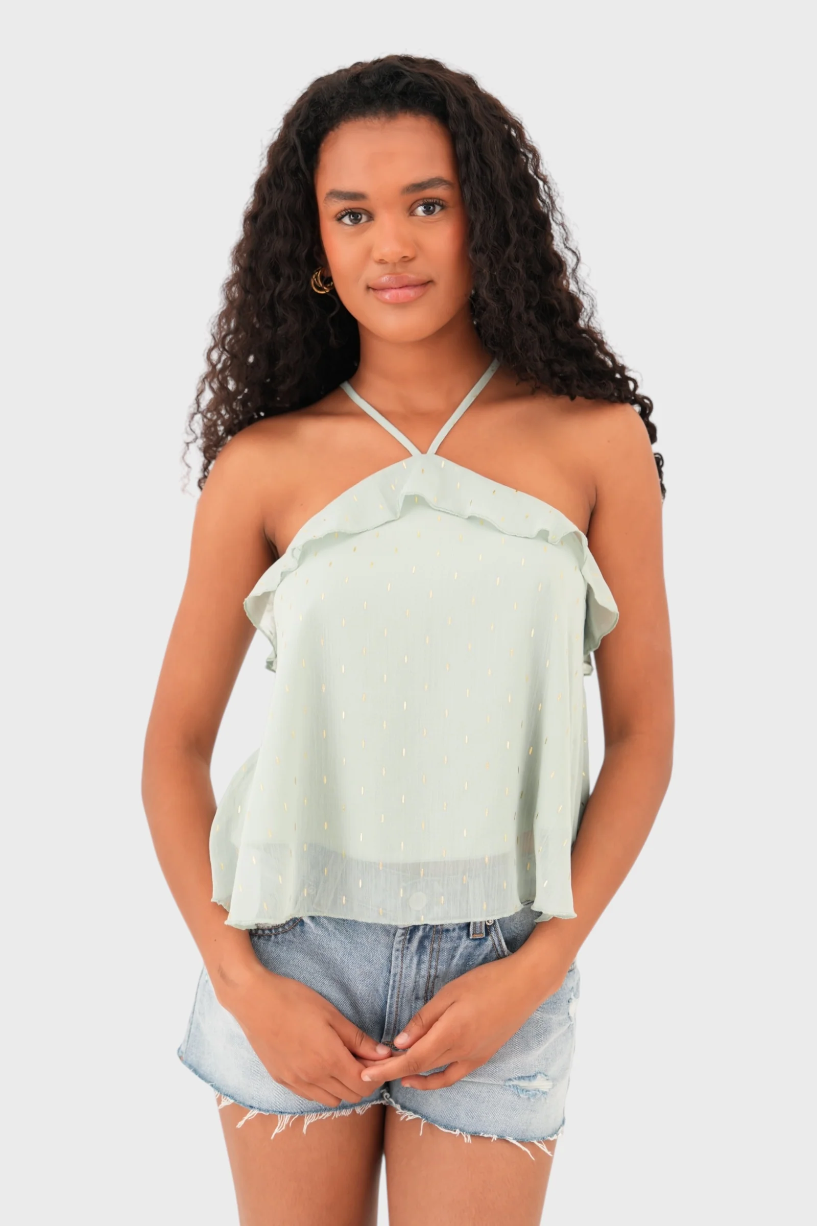 "Sunlit" top green