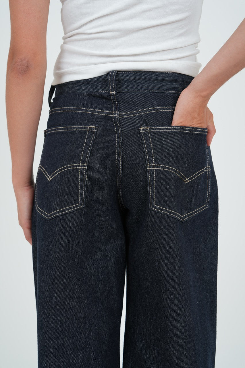 "Wide leg" jeans dark blue - Image 7