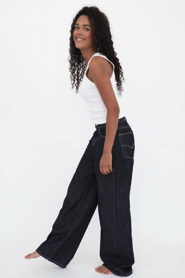 "Wide leg" jeans dark blue tall - Image 3