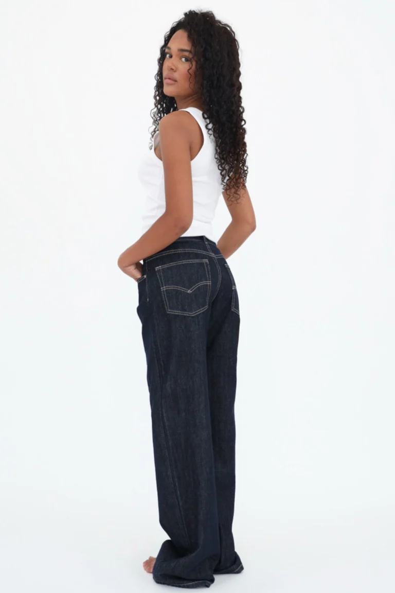 "Wide leg" jeans dark blue tall - Image 4